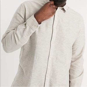 ONLY & SONS long sleeve solid linen shirt